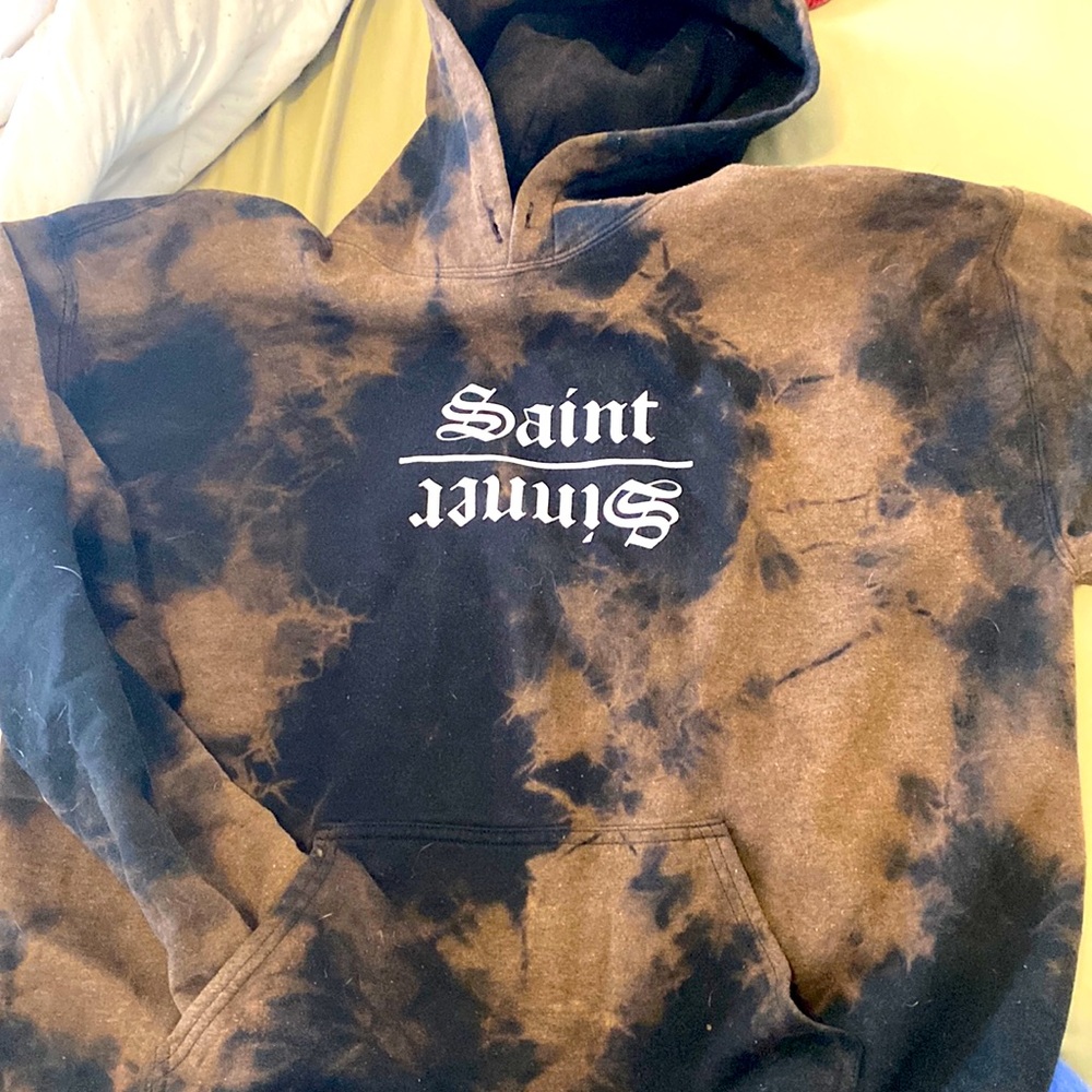 GILDAN Saint / Sinner Brown & Black Winged Hoodie - Large